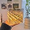 Tulip Cube Mirror Lamp, 30 Flowers Led Decorative Lamp, 2 In 1 Mirror & Table Ornaments For Bedroom Livingroom Desktop Decor Birthday Gift multicolor
