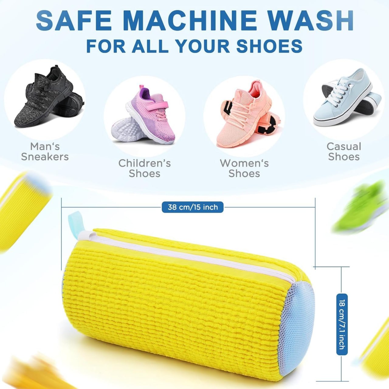 Shoe Laundry Bags for Sneakers, Reusable Shoe Cleaning Bag for All Shoe Sizes(Laundry shoe bag)