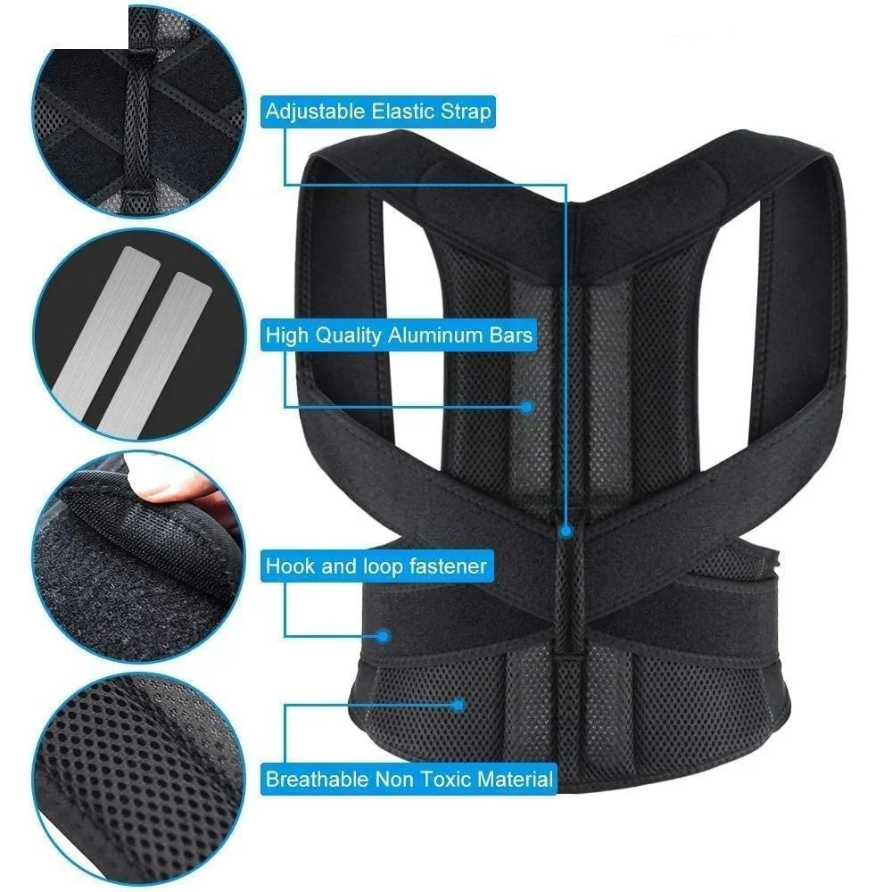 TrendTekk Posture Corrector Belt For Back & Shoulder, Back Support Belt For Men & Women, Neoprene,Back Straightener Brace For Spine & Body Posture Correction - One Size